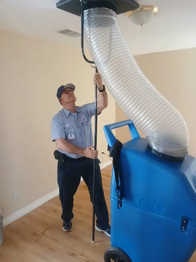 Mini Split Installation technician using HEPA equipment in Bullhead City